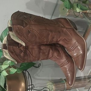 City Snappers Brown Western Cowgirl Boots Size 7